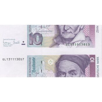 اسکناس 10 مارک 1993 - ارور برش - UNC63 - آلمان