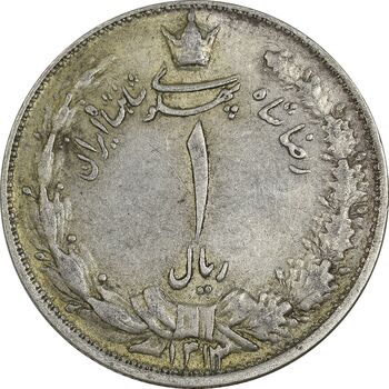 سکه 1 ریال 1313/2 - سورشارژ تاریخ نوع دو - EF45 - رضا شاه