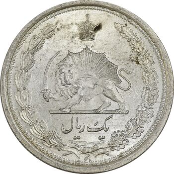 سکه 1 ریال 1313/0 - سورشارژ تاریخ - MS64 - رضا شاه