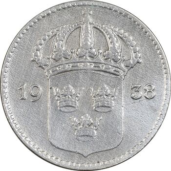 سکه 10 اوره 1938 گوستاو پنجم - EF40 - سوئد