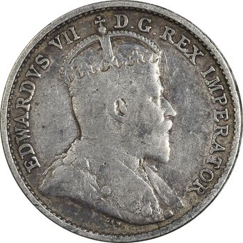 سکه 5 سنت 1909 ادوارد هفتم - VF35 - کانادا