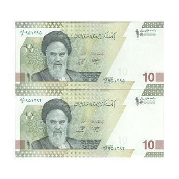 اسکناس 100000 ریال (خاندوزی - صالح آبادی) - جفت - UNC62 - جمهوری اسلامی