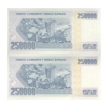 اسکناس 250000 لیره بدون تاریخ (1998-2001) جمهوری - جفت - UNC64 - ترکیه
