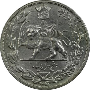 سکه 5000 دینار 1306H تصویری - MS62 - رضا شاه