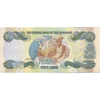 اسکناس 50 سنت 2001 الیزابت دوم - تک - UNC64 - باهاما