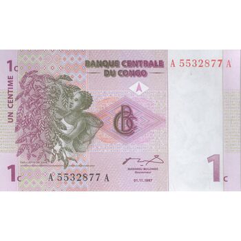 اسکناس یک سانتیم 1997 جمهوری دموکراتیک - تک - UNC64 - کنگو