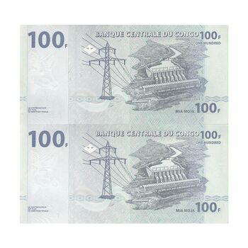 اسکناس 100 فرانک 2013 جمهوری دموکراتیک - جفت - UNC63 - کنگو