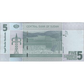 اسکناس 5 پوند 2017 جمهوری - تک - UNC64 - سودان