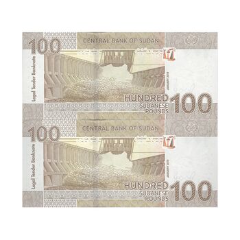 اسکناس 100 پوند 2019 جمهوری - جفت - UNC63 - سودان