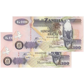 اسکناس 100 کواچا 2010 جمهوری - جفت - UNC64 - زامبیا