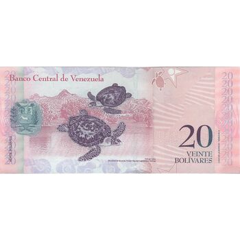 اسکناس 20 بولیوار 2013 جمهوری بولیواری - تک - UNC63 - ونزوئلا