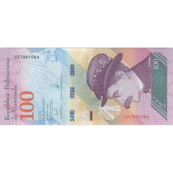 اسکناس 100 بولیوار 2018 جمهوری بولیواری - تک - UNC63 - ونزوئلا