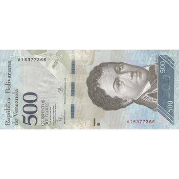 اسکناس 500 بولیوار 2016 جمهوری بولیواری - تک - UNC64 - ونزوئلا