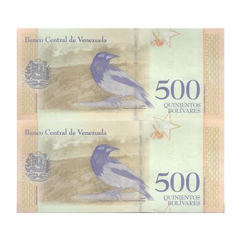 اسکناس 500 بولیوار 2018 جمهوری بولیواری - جفت - UNC63 - ونزوئلا