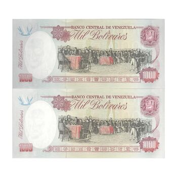 اسکناس 1000 بولیوار 1998 جمهوری چهارم - جفت - UNC63 - ونزوئلا