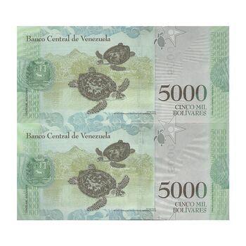 اسکناس 5000 بولیوار 2017 جمهوری بولیواری - جفت - UNC63 - ونزوئلا