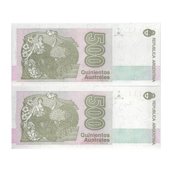 اسکناس 500 آئوسترال بدون تاریخ (1990) جمهوری فدرال - RDP, JGF² - جفت - UNC63 - آرژانتین