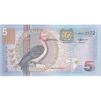 اسکناس 5 گلدن 2000 جمهوری - تک - UNC63 - سورینام