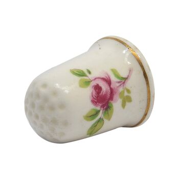 انگشتانه چینی قدیمی طرح گل - کد 005792