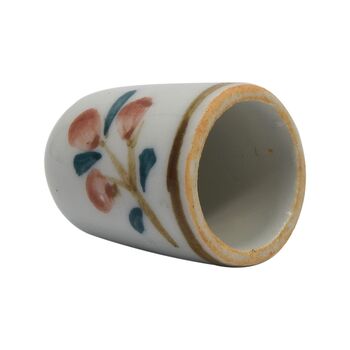 انگشتانه چینی قدیمی طرح گل - کد 005839
