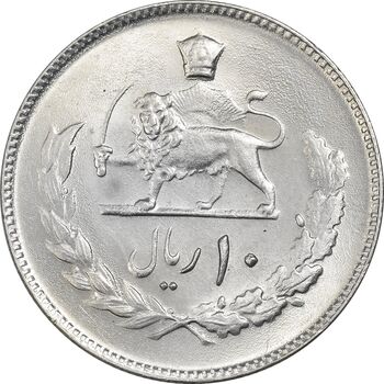 سکه 10 ریال 1354 (چرخش 45 درجه) - MS62 - محمد رضا شاه