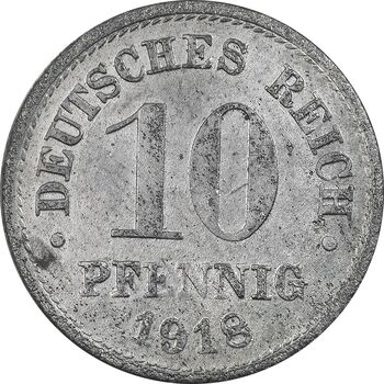 سکه 10 فینیگ 1918 ویلهلم دوم - EF40 - آلمان