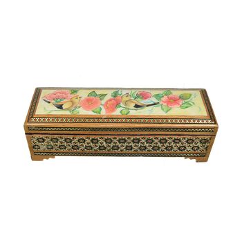جاقلمی خاتم کاری طرح گل و مرغ - 051336