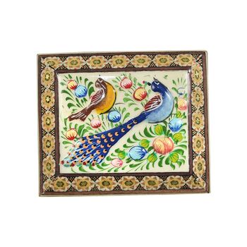 جعبه خاتم کاری طرح گل و مرغ - 051339