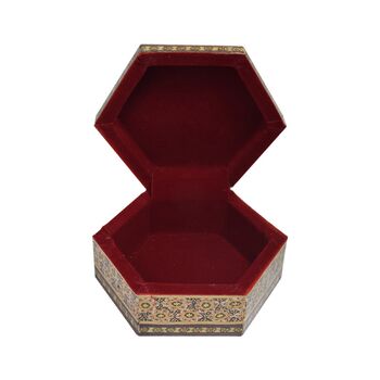 جعبه خاتم کاری طرح گل و مرغ - 051340