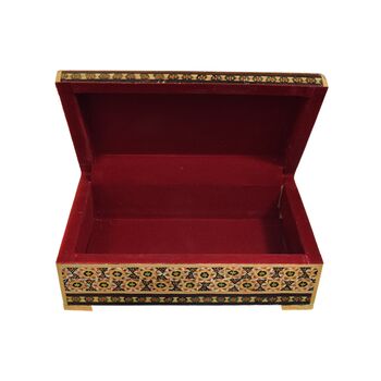 جعبه خاتم کاری طرح گل و مرغ - 051342