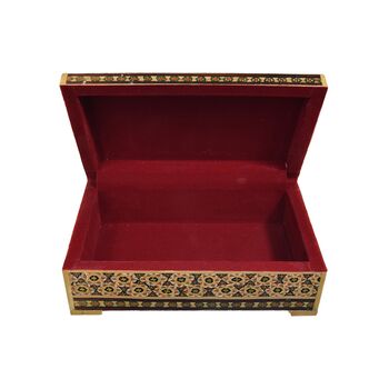 جعبه خاتم کاری طرح گل و مرغ - 051343