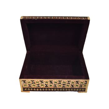 جعبه خاتم کاری طرح گل و مرغ - 051344