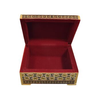 جعبه خاتم کاری طرح گل و مرغ - 051345