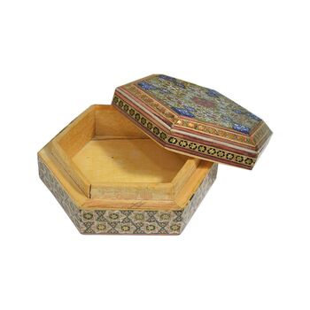 جعبه خاتم کاری طرح گل - 051346