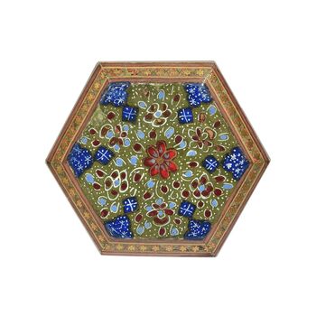 جعبه خاتم کاری طرح گل - 051346