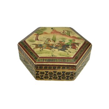 جعبه خاتم کاری طرح شکارگاهی - 051348