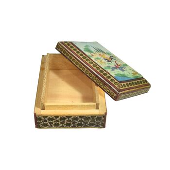 جعبه خاتم کاری طرح شکارگاهی - 051350