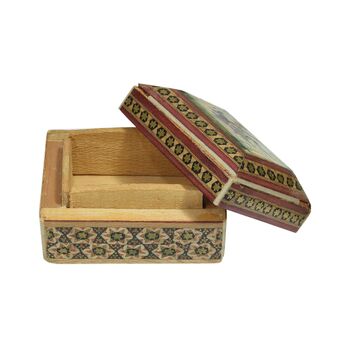جعبه خاتم کاری طرح بازی چوگان - 051352