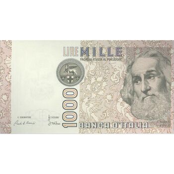 اسکناس 1000 لیر 1982 (مارکو پولو) - چیامپی، استوانی - جمهوری - تک - UNC64 - ایتالیا