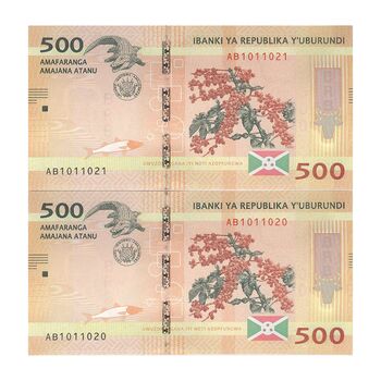 اسکناس 500 فرانک 2015 جمهوری - جفت - UNC64 - بوروندی