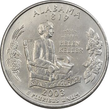 سکه کوارتر دلار 2003P ایالتی (آلاباما) - AU - آمریکا