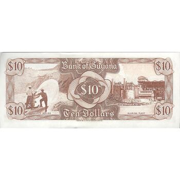 اسکناس 10 دلار بدون تاریخ (1966-1992) جمهوری - تک - UNC63 - گویان