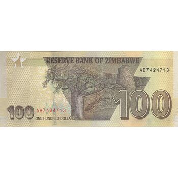 اسکناس 100 دلار 2021 جمهوری - تک - UNC63 - زیمبابوه