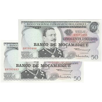 اسکناس 50 اسکودو بدون تاریخ (1976) جمهوری خلق - جفت - UNC63 - موزامبیک