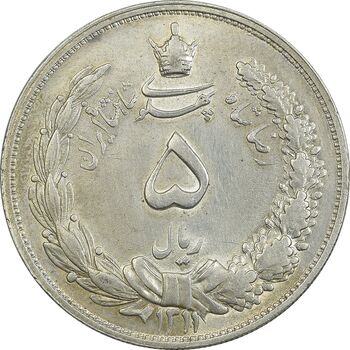 سکه 5 ریال 1311 - MS62 - رضا شاه
