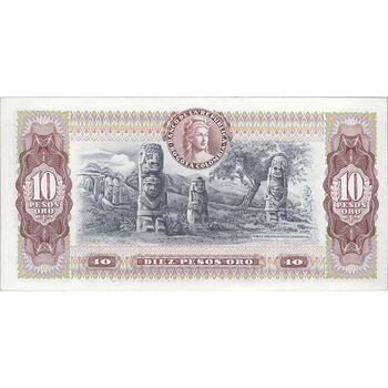 اسکناس 10 اورو پزو 1980 (بدون رشته امنیتی) جمهوری - تک - UNC63 - کلمبیا