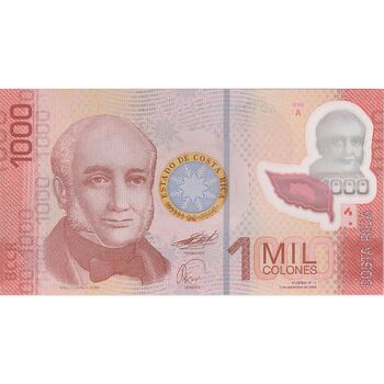 اسکناس 1000 کولون 2009 سری A جمهوری دوم - تک - UNC65 - کاستاریکا