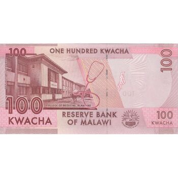 اسکناس 100 کواچا 2016 جمهوری - تک - UNC64 - مالاوی