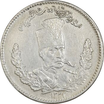 سکه 2000 دینار 1323 تصویری - AU50 - مظفرالدین شاه