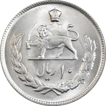 سکه 10 ریال 2537 - MS64 - محمد رضا شاه